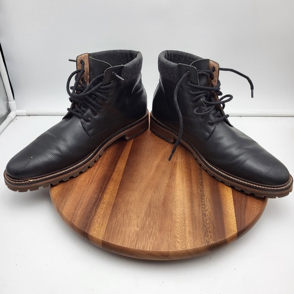 Warfield & Grand Chukka Boots Mens Size 11.5 Black Leather Allen Dress Boots‎ - Picture 7 of 16